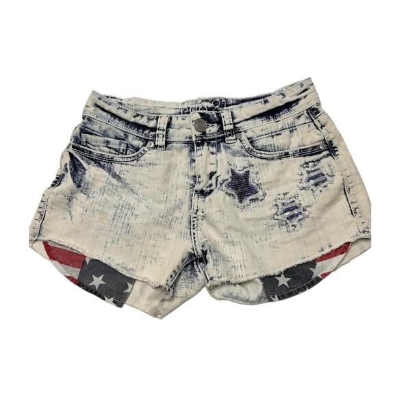 Rue 21 Size 0 Vintage Low Rise USA Sequin Star Embroidered Patches - Picture 1 of 4